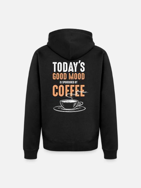 Coffee Quote Coffee Cup - Unisex Premium Organic Zip Hoodie - black