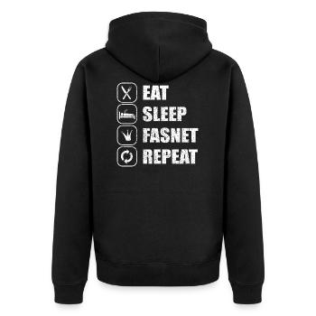 Manger Dormir Fasnet Répéter Carnaval Cadeau de carnaval - Veste à capuche bio Premium Unisexe - noir - Dos - Nico (187cm)