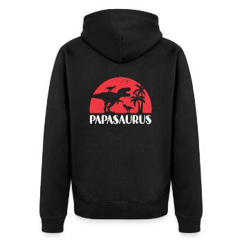 Papasaurus Cadeau Papa T-rex Dinosaure - Veste à capuche bio Premium Unisexe - noir - Dos - Nico (187cm)