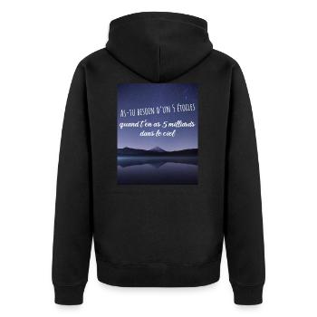 as-tu besoin d'un 5 étoiles... - Veste à capuche bio Premium Unisexe - noir - Dos - Nico (187cm)