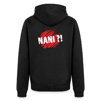 Nani? Was Manga Anime Anime Japanischer Humor - Unisex Premium Bio Zip Hoodie - Schwarz - Hinten - Nico (187cm)