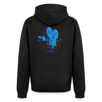 Caméra rétro de cinéma - Veste à capuche bio Premium Unisexe - noir - Dos - Nico (187cm)