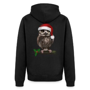Noël Uhu Hibou - Bored - Veste à capuche bio Premium Unisexe - noir - Dos - Nico (187cm)