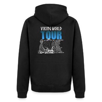 Viking World Tour gift for a real - Unisex Premium Organic Zip Hoodie - black - Back - Nico (187cm)