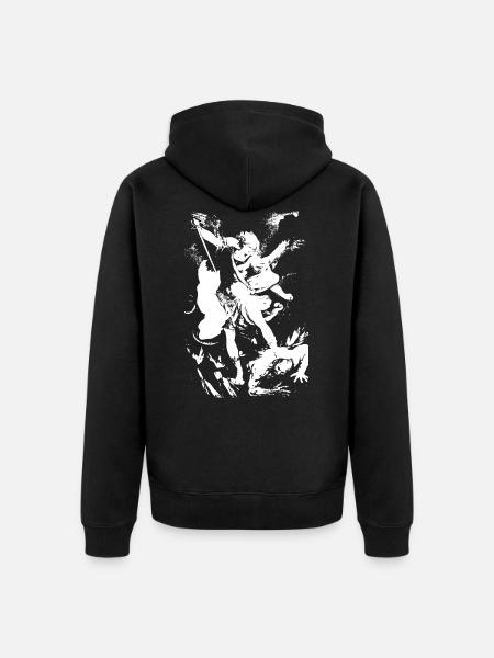 Heiliger Michael der Erzengel - Unisex Premium Bio Zip Hoodie - Schwarz