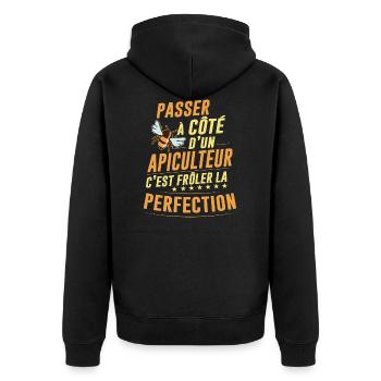 Apiculteur Parfait Idée Cadeau Abeille Homme - Veste à capuche bio Premium Unisexe - noir - Dos - Nico (187cm)