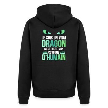 Dragon Costume Garçon Fille Cadeau Humour - Veste à capuche bio Premium Unisexe - noir - Dos - Nico (187cm)