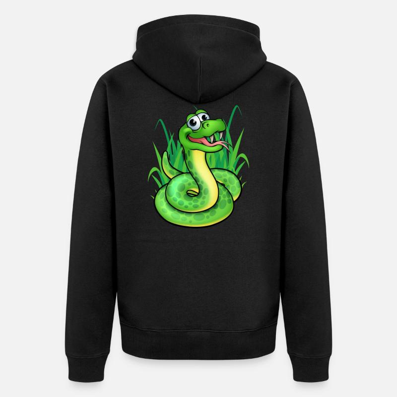 Schlange - Unisex Premium Bio Zip Hoodie - Schwarz