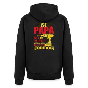 Papà Manitas Artesano Regalo Para El Da Del Padre - Unisex Premium Organic Zip Hoodie - black - Back - Nico (187cm)