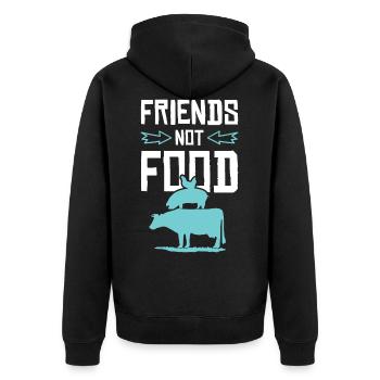 Amis bien-être animal - Veste à capuche bio Premium Unisexe - noir - Dos - Nico (187cm)
