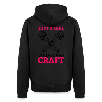 Craft women's craftswoman woman tool girl - Unisex Premium Organic Zip Hoodie - black - Back - Nico (187cm)