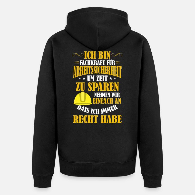Arbeitssicherheit Sifa Sicherheitskraft - Unisex Premium Bio Zip Hoodie - Schwarz