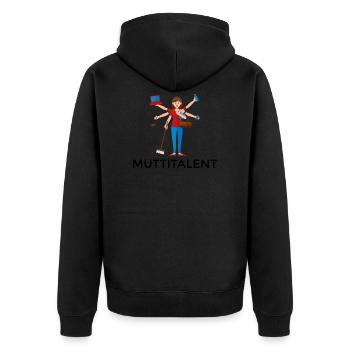 Fête des mères Tshirt Maman talent Braun - Veste à capuche bio Premium Unisexe - noir - Dos - Nico (187cm)