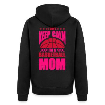 Basket keep calm maman - Veste à capuche bio Premium Unisexe - noir - Dos - Nico (187cm)