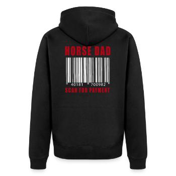 Horse Dad Scan For Payment Father Day Rodeo Tee - Unisex Premium Organic Zip Hoodie - black - Back - Nico (187cm)