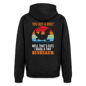 Echse Terrarium Bartagam - Unisex Premium Bio Zip Hoodie - Schwarz - Hinten - Nico (187cm)