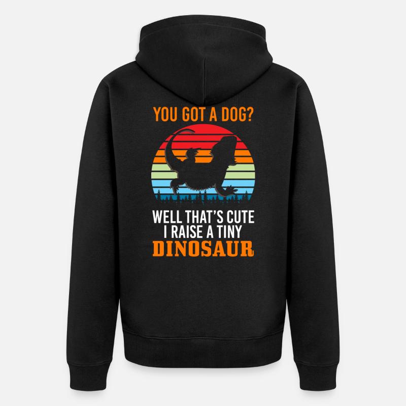 Echse Terrarium Bartagam - Unisex Premium Bio Zip Hoodie - Schwarz