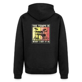 Rock musique de musique de musique drum RLRR LRLL - Veste à capuche bio Premium Unisexe - noir - Dos - Nico (187cm)