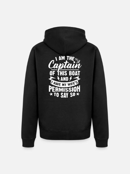 Funny Boating Captain Husband - Unisex Premium Organic Zip Hoodie - black