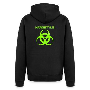 Back Print Rave Cross Rave Quote Raver - Unisex Premium Organic Zip Hoodie - black - Back - Nico (187cm)
