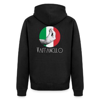 Vaffanculo Italienisch Italiener Italien Lustig - Unisex Premium Bio Zip Hoodie - Schwarz - Hinten - Nico (187cm)