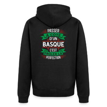 Basque Parfait Idée Cadeau Humour Pays Basque - Veste à capuche bio Premium Unisexe - noir - Dos - Nico (187cm)