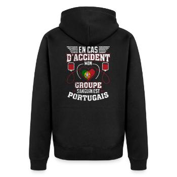 Portugais Groupe Sanguin Cadeau Portugal Football - Veste à capuche bio Premium Unisexe - noir - Dos - Nico (187cm)