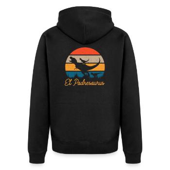 El Padresaurus Gift Papa Spanish Humor - Unisex Premium Organic Zip Hoodie - black - Back - Nico (187cm)