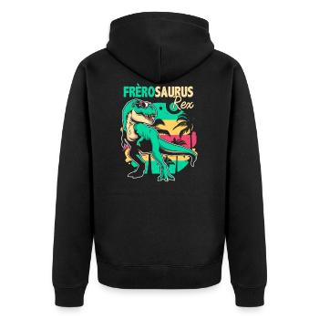 Famille Cadeau Grand frère Dinosaure Humour T Rex - Veste à capuche bio Premium Unisexe - noir - Dos - Nico (187cm)