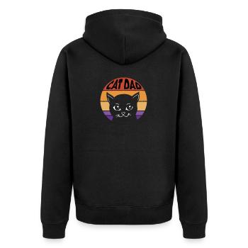 Vintage Best Cat Dad Daddy Retro - Unisex Premium Organic Zip Hoodie - black - Back - Nico (187cm)