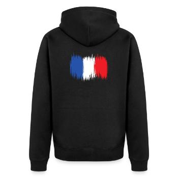Drapeau France Drapeau Football France - Veste à capuche bio Premium Unisexe - noir - Dos - Nico (187cm)