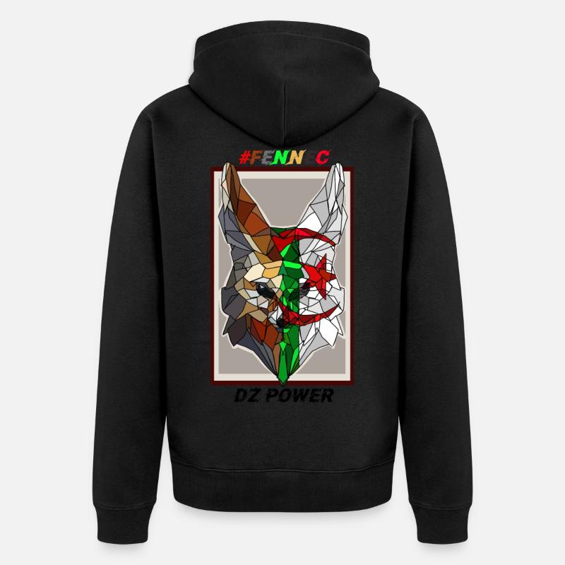 Fennec DZ power - Unisex Premium Bio Zip Hoodie - Schwarz