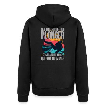 Plongée Sous Marine Humour Idée Cadeau Plongeur - Veste à capuche bio Premium Unisexe - noir - Dos - Nico (187cm)