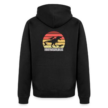 Mama Sauraus Dino Mamasaurus dinosaures Rex - Veste à capuche bio Premium Unisexe - noir - Dos - Nico (187cm)