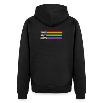 LGBT Flag Light Swords Gay Pride Sword - Veste à capuche bio Premium Unisexe - noir - Dos - Nico (187cm)