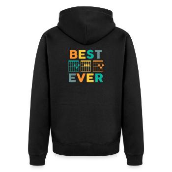 Guitarist Father Best Dad Ever D A D Chord Guitar - Unisex Premium Organic Zip Hoodie - black - Back - Nico (187cm)