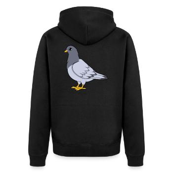Taube - Unisex Premium Bio Zip Hoodie - Schwarz - Hinten - Nico (187cm)