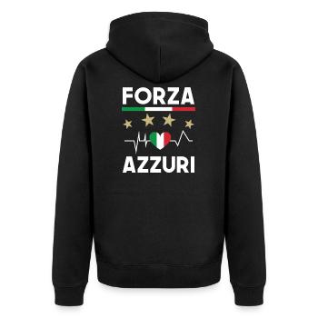 Italie Foot Forza Azzuri Drapeau Italien Football - Veste à capuche bio Premium Unisexe - noir - Dos - Nico (187cm)