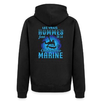 Chasse Sous Marine Humour Plongeur Cadeau - Veste à capuche bio Premium Unisexe - noir - Dos - Nico (187cm)