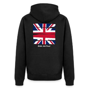 British and Pride - Unisex Premium Organic Zip Hoodie - black - Back - Nico (187cm)