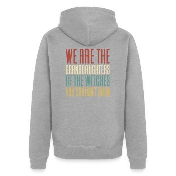 Feminismus Feminist Frauenrechte - Unisex Premium Bio Zip Hoodie - Grau meliert - Hinten - Nico (187cm)