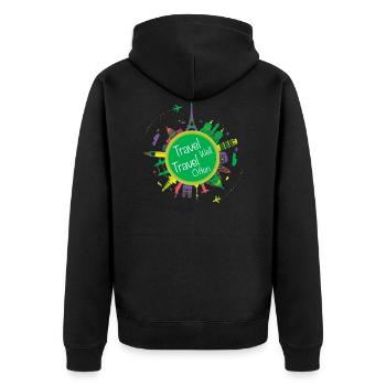 Travell-Well Travell-Souvent - Veste à capuche bio Premium Unisexe - noir - Dos - Nico (187cm)