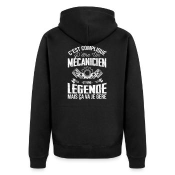 Mécanicien De Légende Humour Mécanique Automobile - Veste à capuche bio Premium Unisexe - noir - Dos - Nico (187cm)