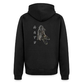 Kunst-Akt eines nackten Mädchens - Unisex Premium Bio Zip Hoodie - Schwarz - Hinten - Nico (187cm)