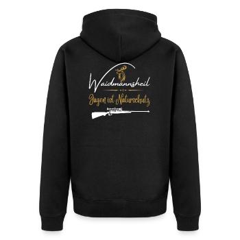 Chasseur t-shirt-Waidmannsheil chasse est la protection de la nature - Veste à capuche bio Premium Unisexe - noir - Dos - Nico (187cm)