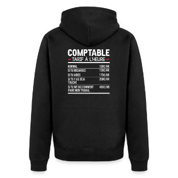 Comptable Idée Cadeau Humour Comptabilité - Veste à capuche bio Premium Unisexe - noir - Dos - Nico (187cm)