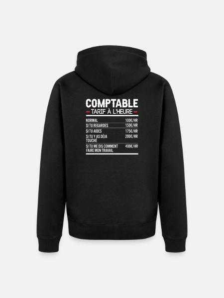 Comptable Idée Cadeau Humour Comptabilité - Veste à capuche bio Premium Unisexe - noir