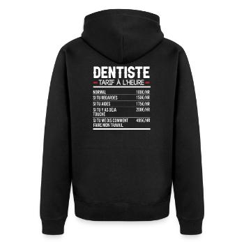 Dentiste Idée Cadeau Humour - Veste à capuche bio Premium Unisexe - noir - Dos - Nico (187cm)