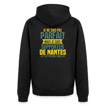Cadeau Supporter Nantes Foot Nantais Humour - Veste à capuche bio Premium Unisexe - noir - Dos - Nico (187cm)