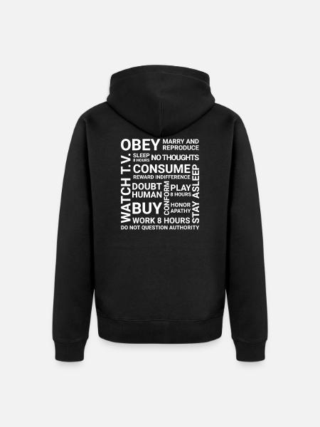 OBEY - Unisex Premium Organic Zip Hoodie - black